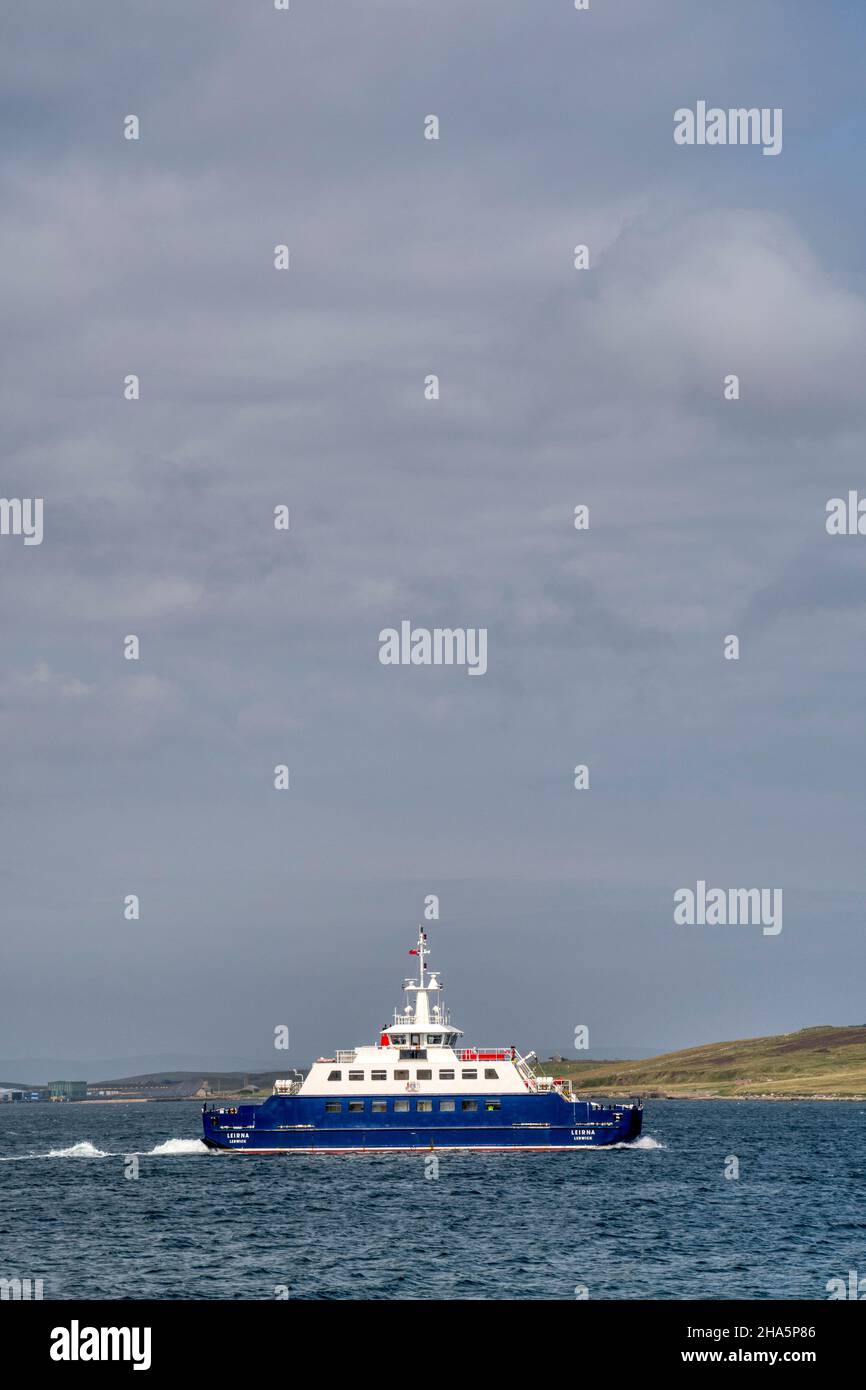 MV Leirna ro-ro car ferry between Shetland Mainland and Bressay. Stock Photo