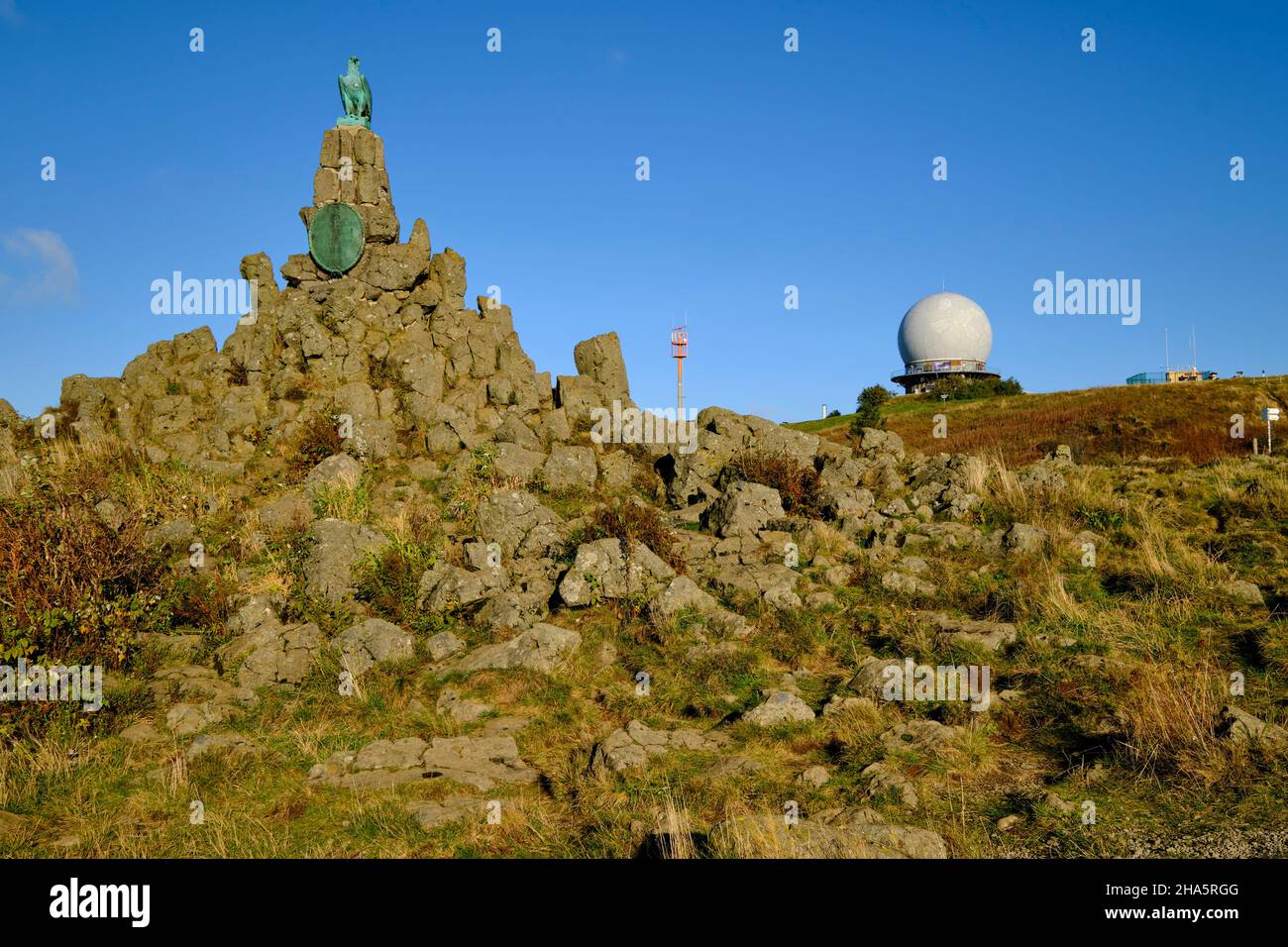 the aviator memorial on the wasserkuppe,the highest mountain in the rhön in autumn,rhön 