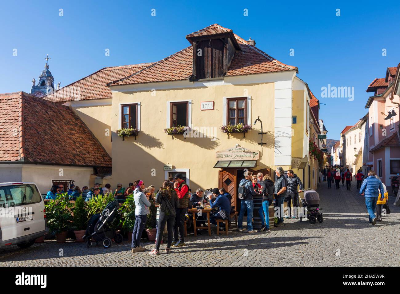 dürnstein,old town,tavern altes presshaus in wachau,niederösterreich / lower austria,austria Stock Photo