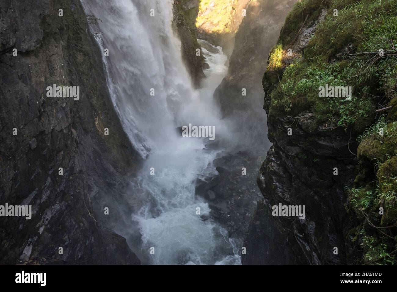 italy,south tyrol,trentino-alto adige,alto adige,pustertal,ahrntal,sand in taufers,campo tures,tobel gorge with the reinbach falls Stock Photo