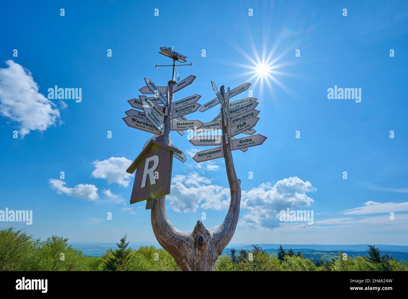 signpost,rennsteig,großer inselsberg,bad tabarz,thuringian forest ...