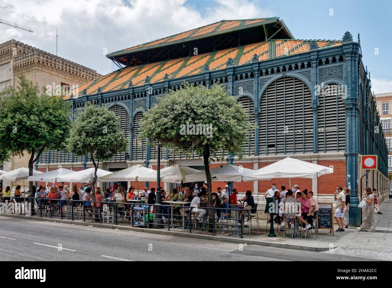Mercado Central de Atarazanas, traditional market hall with a large selection of food and tapas bars, Malaga, Costa del Sol, Malaga Province, Andalusi Stock Photo