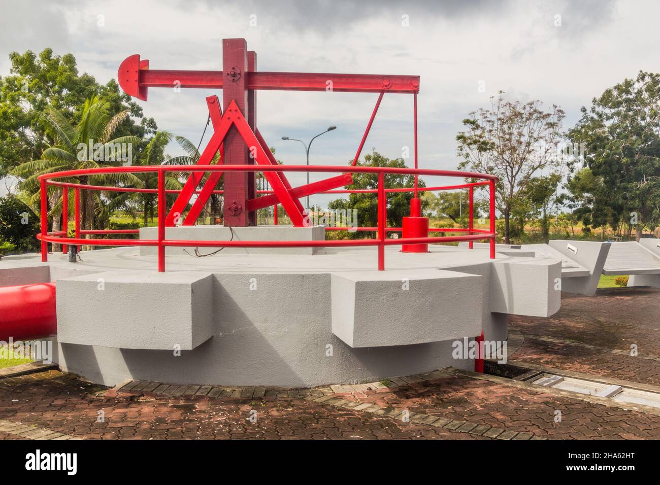 Old oil well in Miri, Sarawak, Malaysia Stock Photo