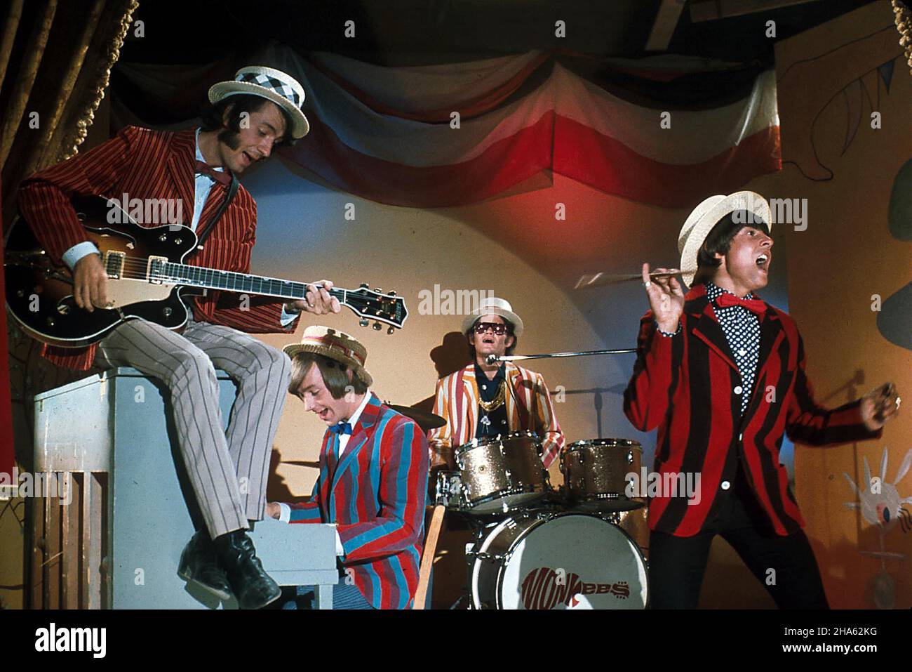 1967.STILL FROM THE TV SHOW ''THE MONKEES''.MICHAEL NESMITH, PETER TORK,  MICKY DOLENZ AND DAVEY JONES.SUPPLIED BY (Credit Image: © Globe Photos/ZUMA Wire) Stock Photo
