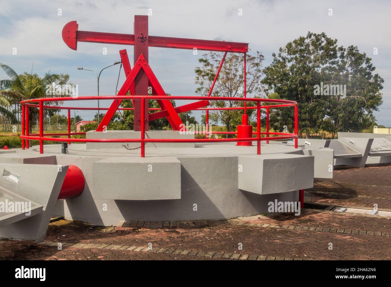 Old oil well in Miri, Sarawak, Malaysia Stock Photo