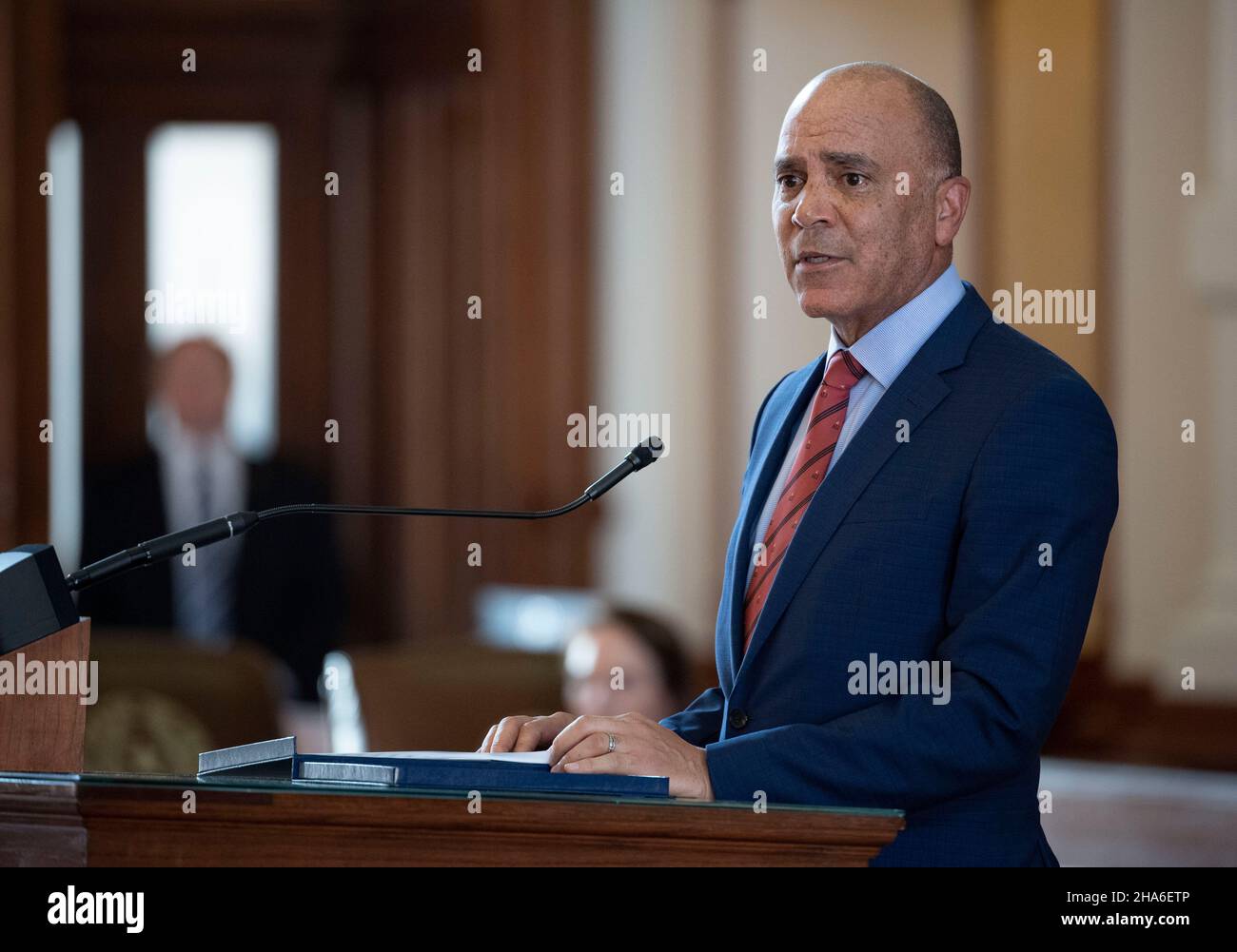 10th Dec 2021. Former Chief Justice Wallace Jefferson speaks at an