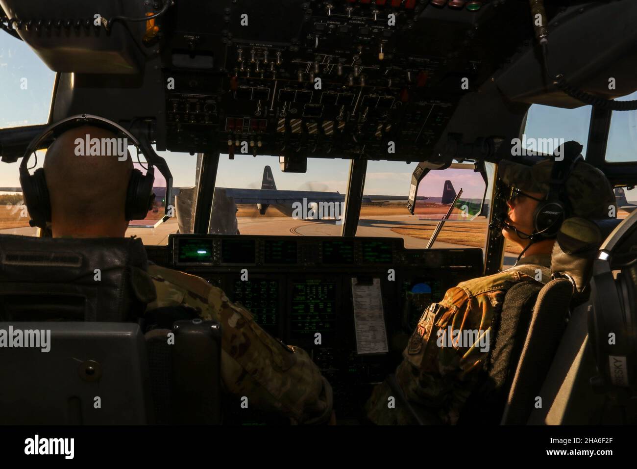 C-130J Super Hercules aircraft prepare to launch in support of a U.S ...