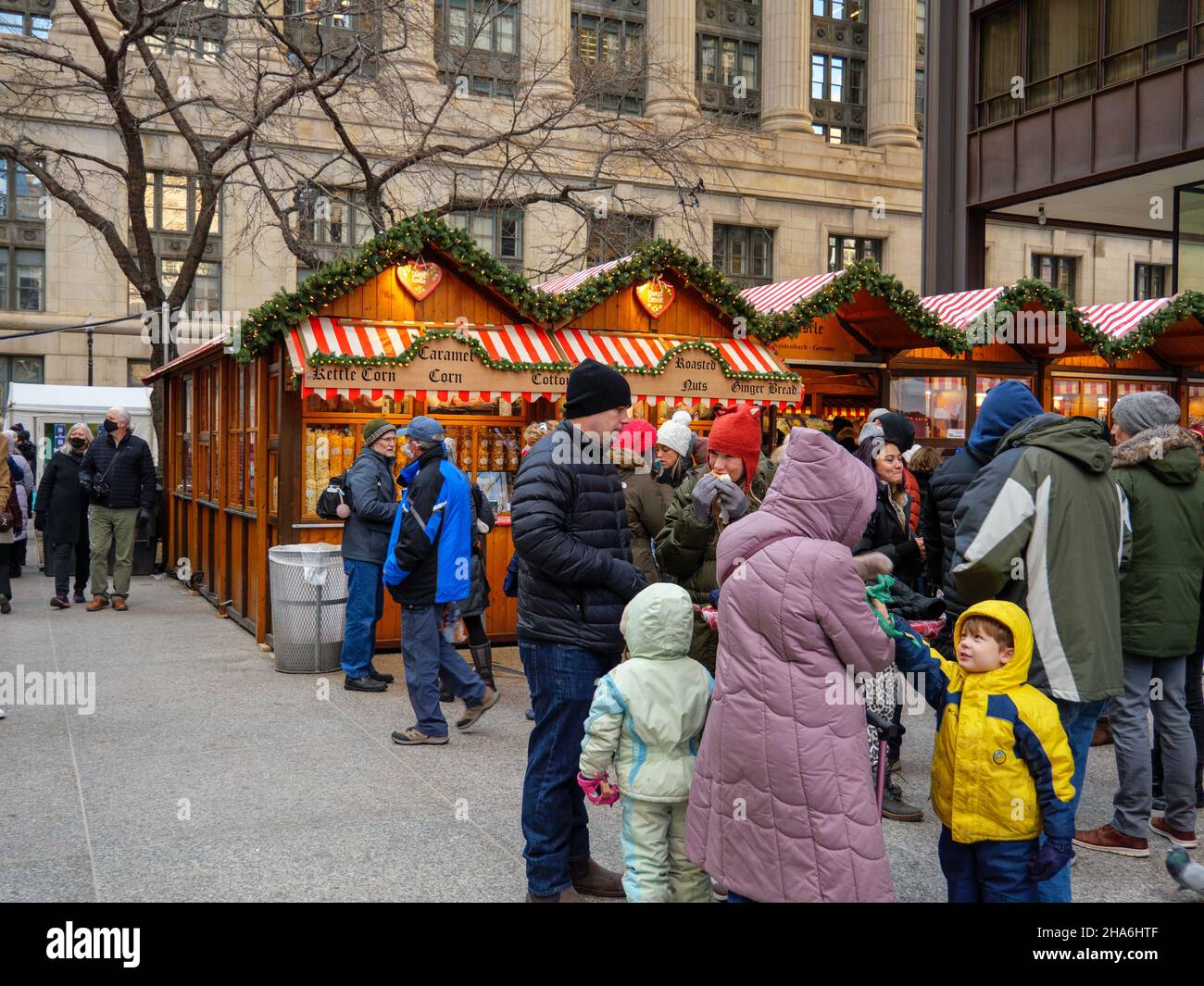Chicago Christkindlmarket in Daley Plaza. Stock Photo