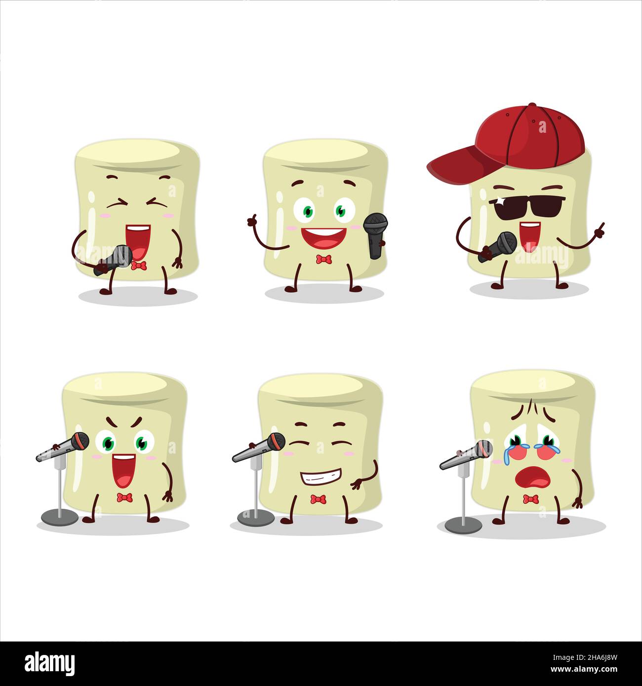A Cute Cartoon design concept of banana marshmallow singing a famous song.  Vector illustration Stock Vector Image & Art - Alamy