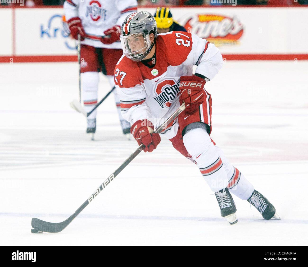 Ohio State's Eric Cooley during an NCAA hockey game against Bentley on  Friday, Oct. 8, 2021, in Waltham, Mass. (AP Photo/Winslow Townson Stock  Photo - Alamy