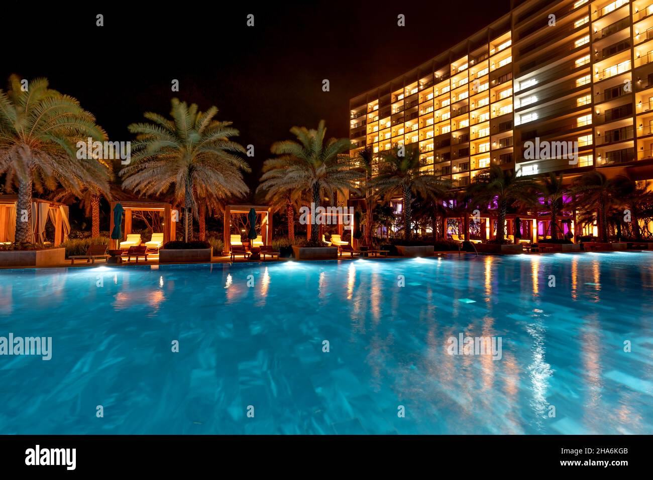 Cam Ranh, Khanh Hoa Province, Vietnam - December 3, 2021: Night at the five-star Radisson Blu Resort Cam Ranh in Cam Ranh, Khanh Hoa province, Vietnam Stock Photo