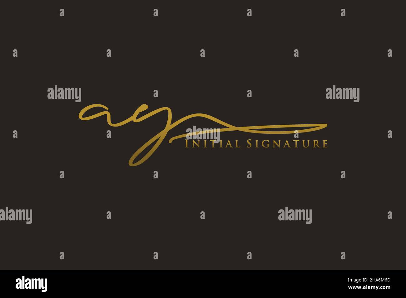 AY Letter Signature Logo Template elegant design logo. Hand drawn Calligraphy lettering Vector illustration. Stock Vector