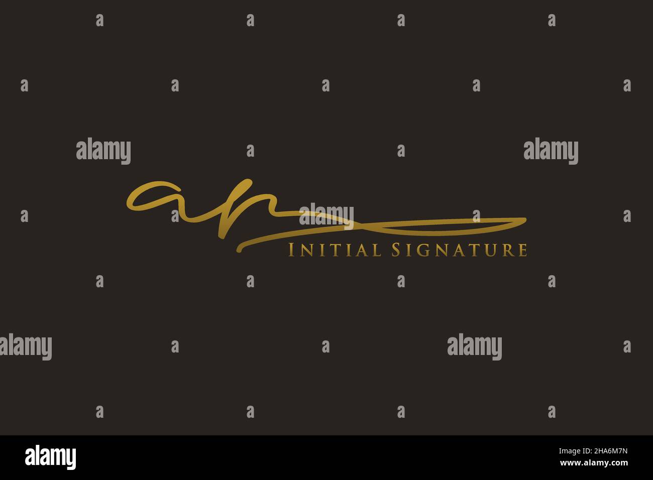 AR Letter Signature Logo Template elegant design logo. Hand drawn Calligraphy lettering Vector illustration. Stock Vector
