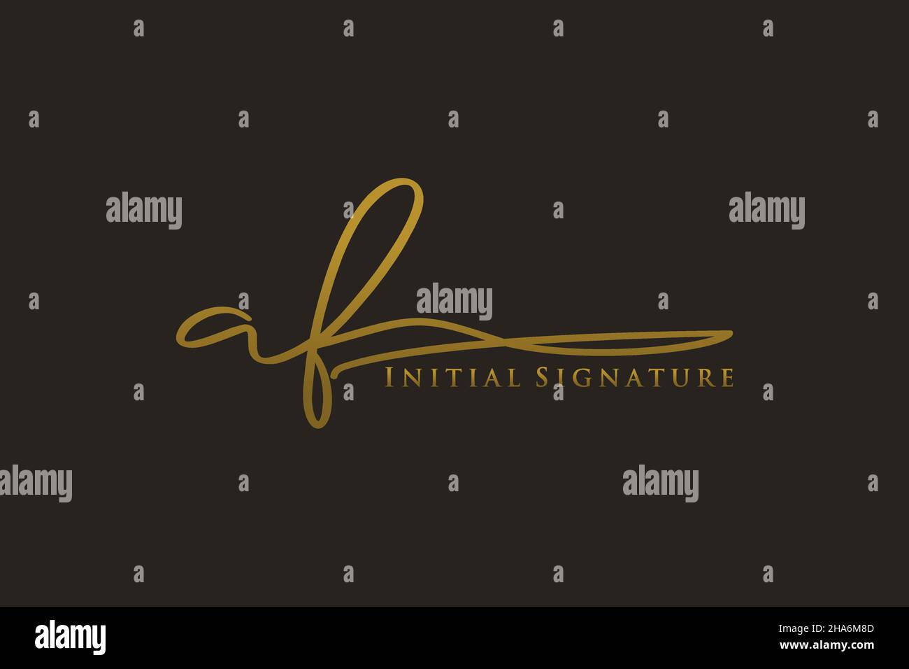 AF Letter Signature Logo Template elegant design logo. Hand drawn Calligraphy lettering Vector illustration. Stock Vector