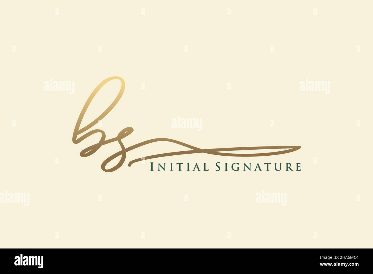 BS Letter Signature Logo Template elegant design logo. Hand drawn Calligraphy lettering Vector illustration. Stock Vector