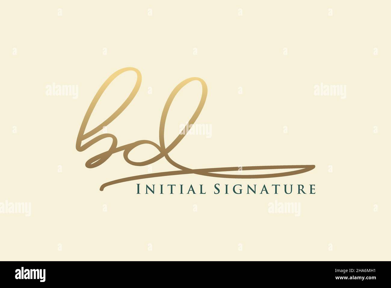 BD Letter Signature Logo Template elegant design logo. Hand drawn Calligraphy lettering Vector illustration. Stock Vector