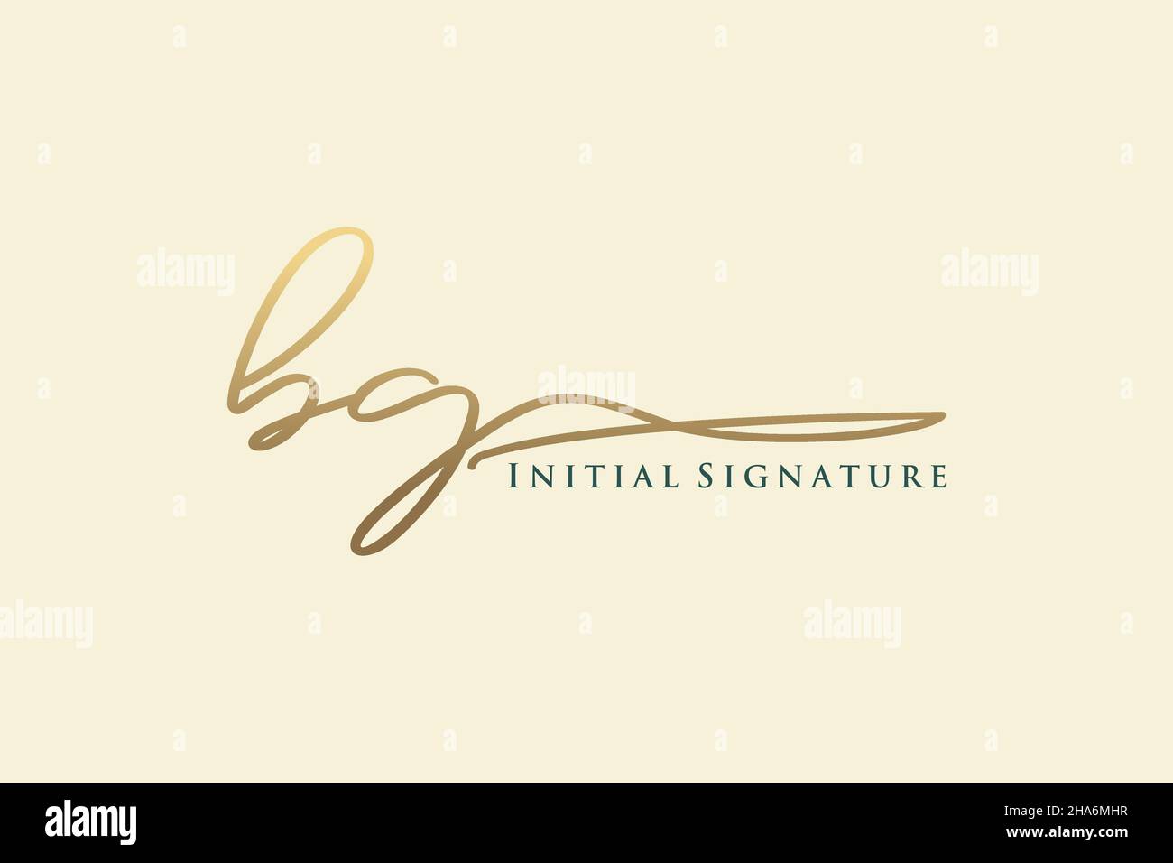 BG Letter Signature Logo Template elegant design logo. Hand drawn Calligraphy lettering Vector illustration. Stock Vector