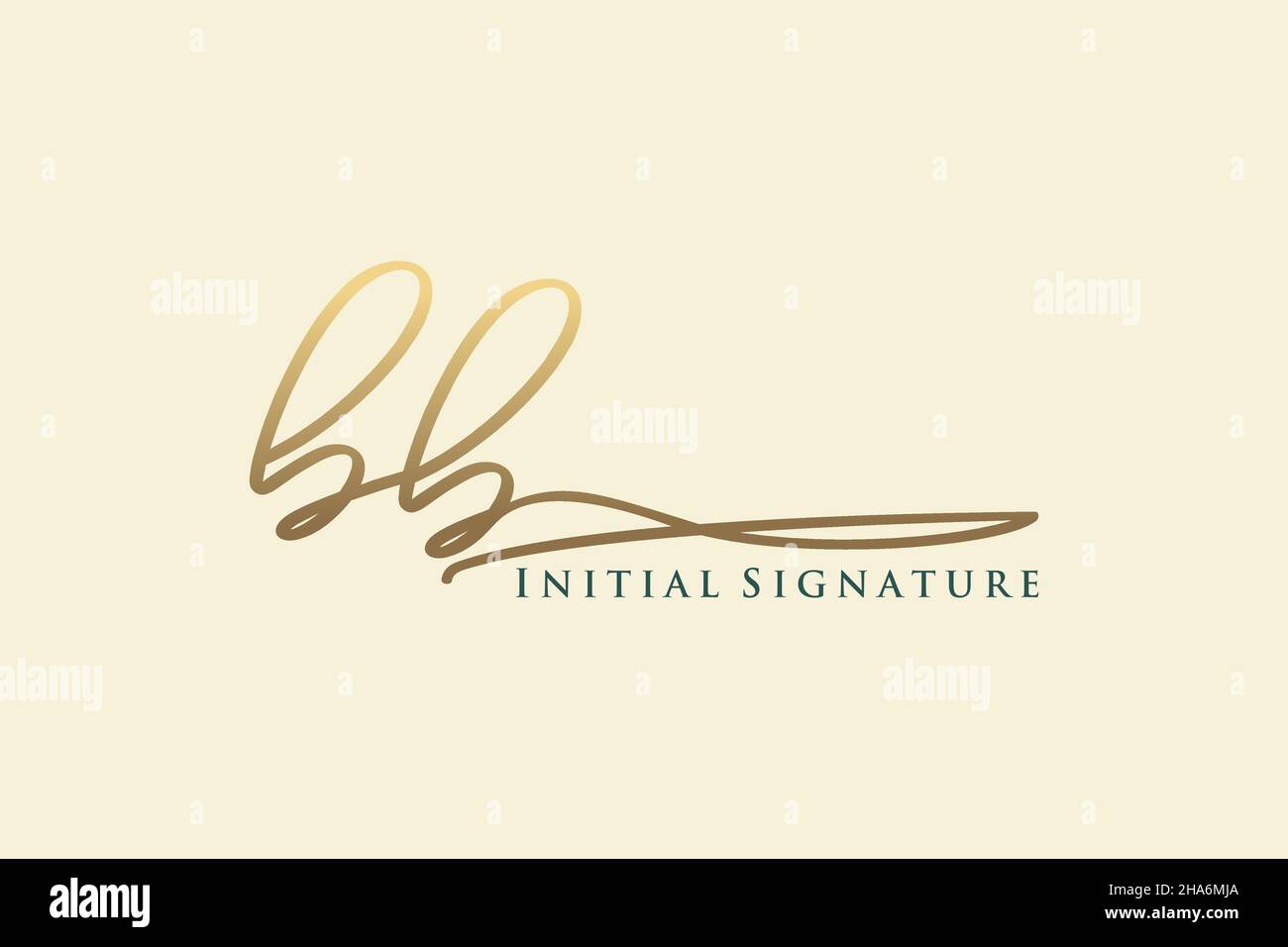 BB Letter Signature Logo Template elegant design logo. Hand drawn Calligraphy lettering Vector illustration. Stock Vector