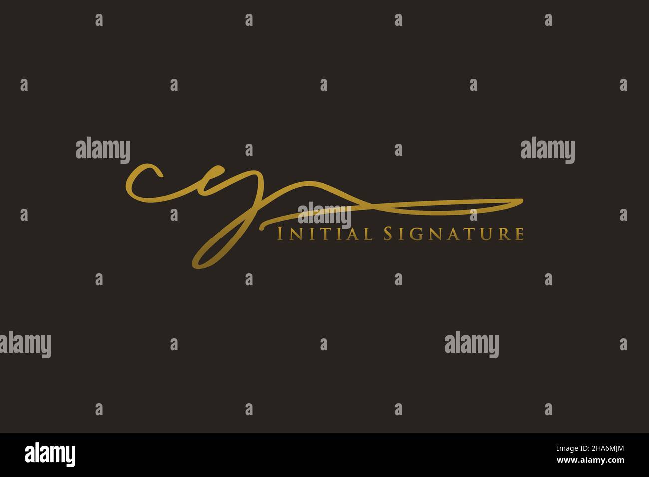 CY Letter Signature Logo Template elegant design logo. Hand drawn Calligraphy lettering Vector illustration. Stock Vector