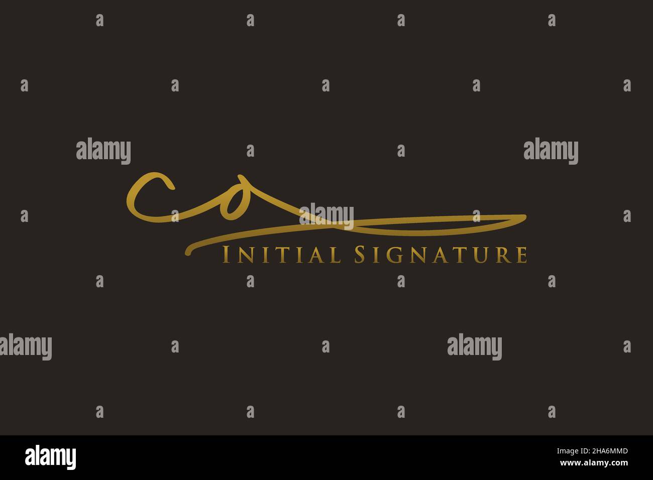 CO Letter Signature Logo Template elegant design logo. Hand drawn ...