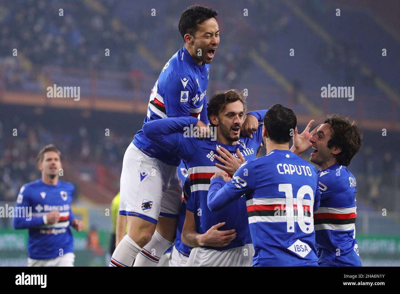 Genoa, Italy. 30 April 2022. Antonio Candreva of UC Sampdoria in action  during the Serie A football match between UC Sampdoria and Genoa CFC.  Credit: Nicolò Campo/Alamy Live News Stock Photo - Alamy