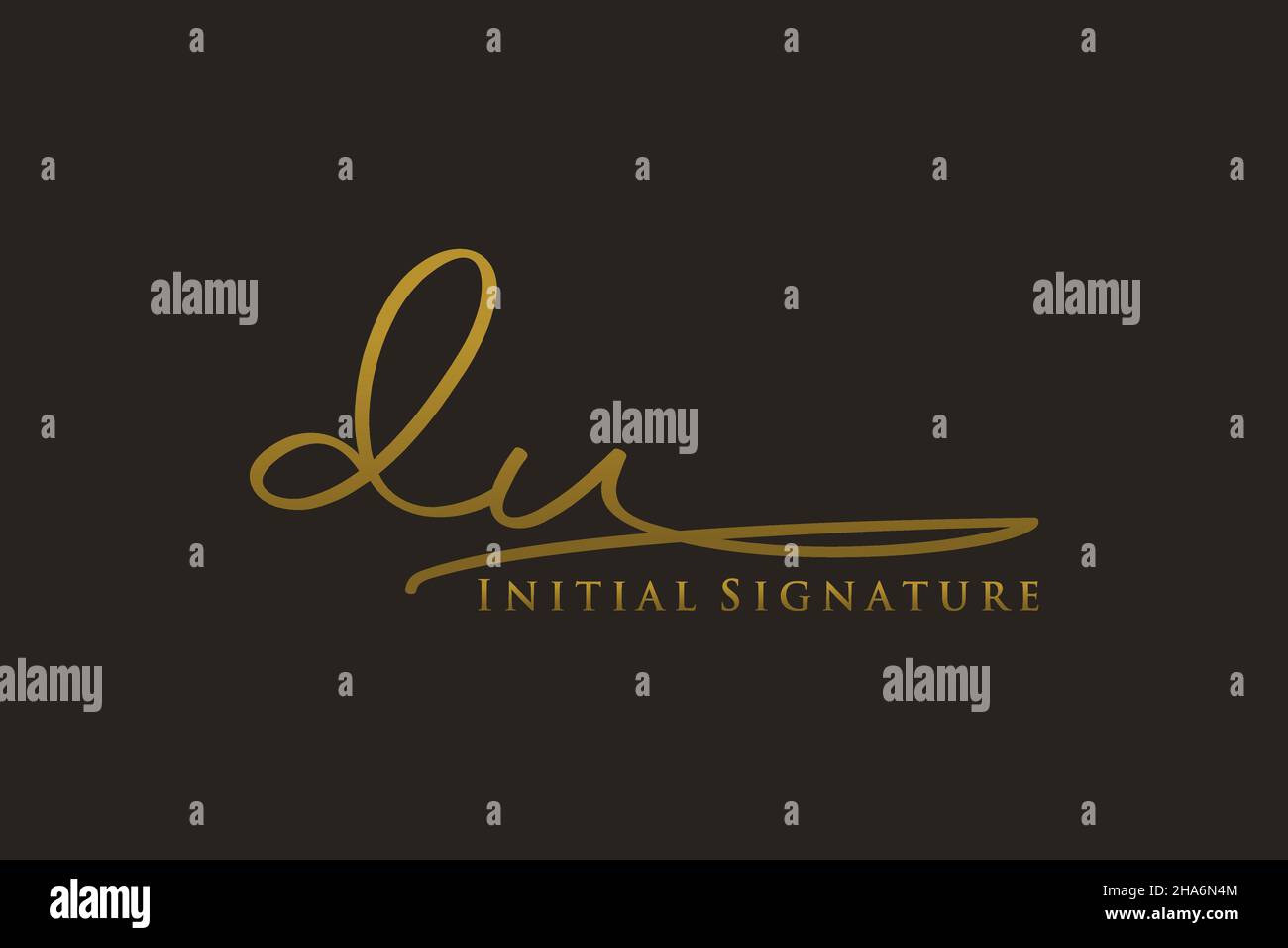 DU Letter Signature Logo Template elegant design logo. Hand drawn Calligraphy lettering Vector illustration. Stock Vector