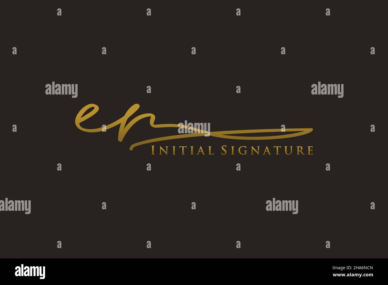 CR Letter Signature Logo Template elegant design logo. Hand drawn Calligraphy lettering Vector illustration. Stock Vector