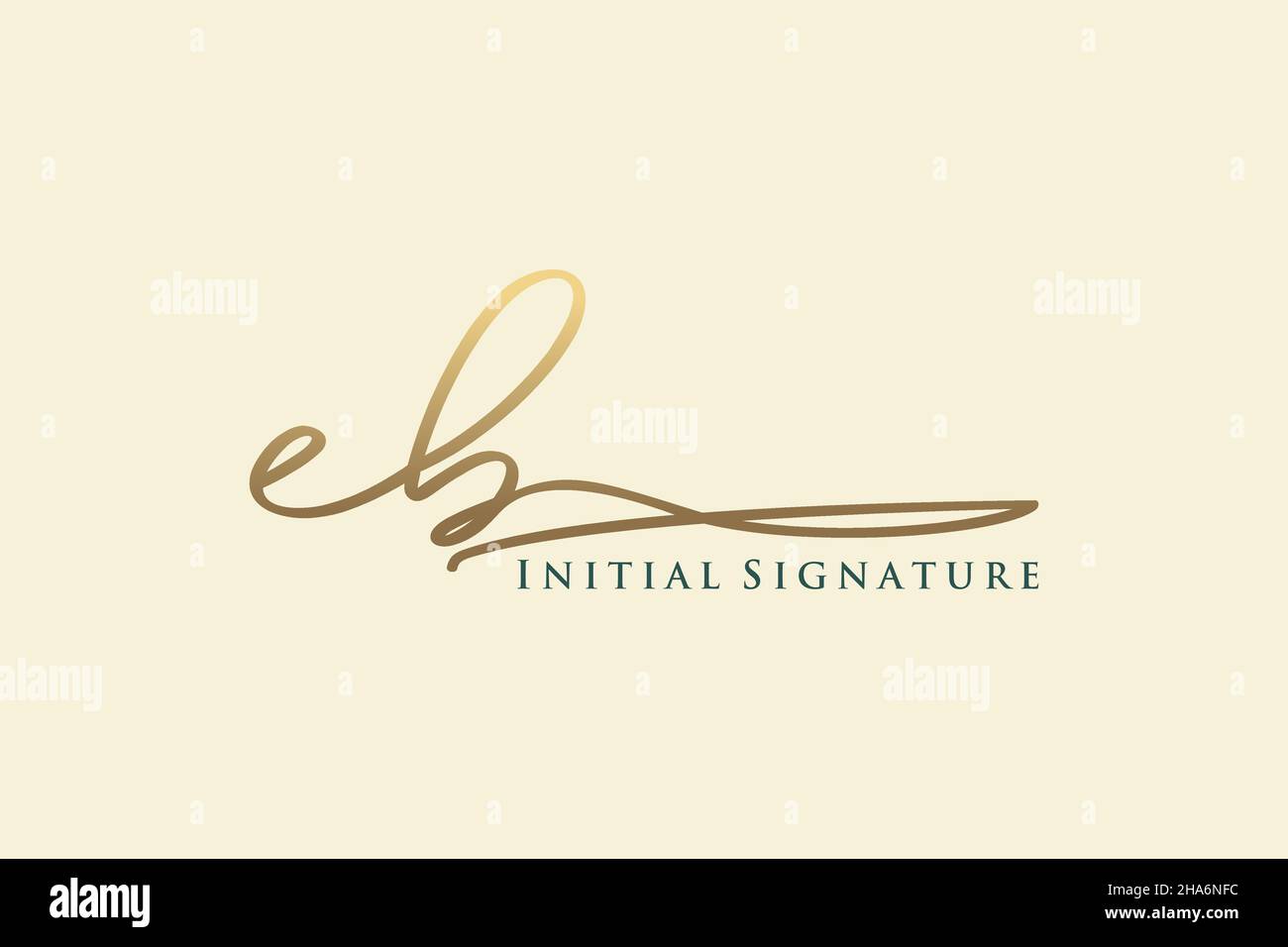 EB Letter Signature Logo Template elegant design logo. Hand drawn Calligraphy lettering Vector illustration. Stock Vector