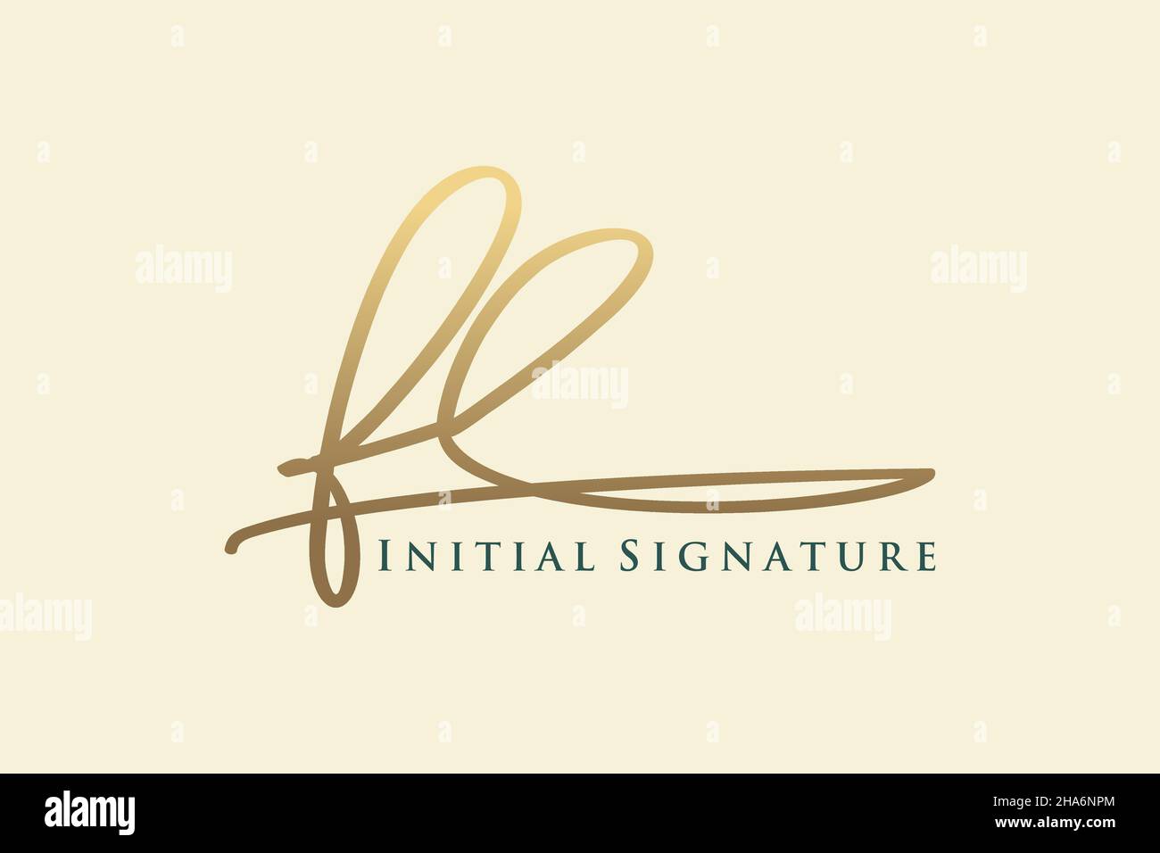 FL Letter Signature Logo Template elegant design logo. Hand drawn Calligraphy lettering Vector illustration. Stock Vector