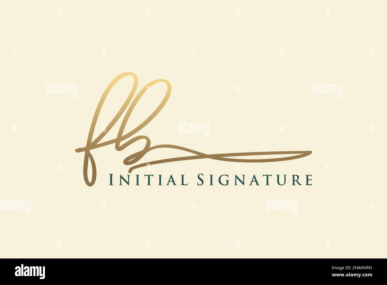 FB Letter Signature Logo Template elegant design logo. Hand drawn Calligraphy lettering Vector illustration. Stock Vector