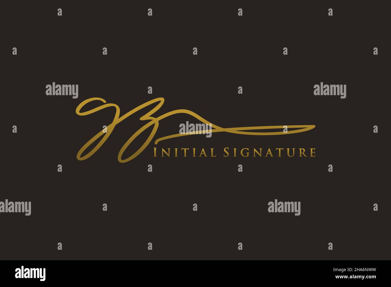 GZ Letter Signature Logo Template elegant design logo. Hand drawn Calligraphy lettering Vector illustration. Stock Vector