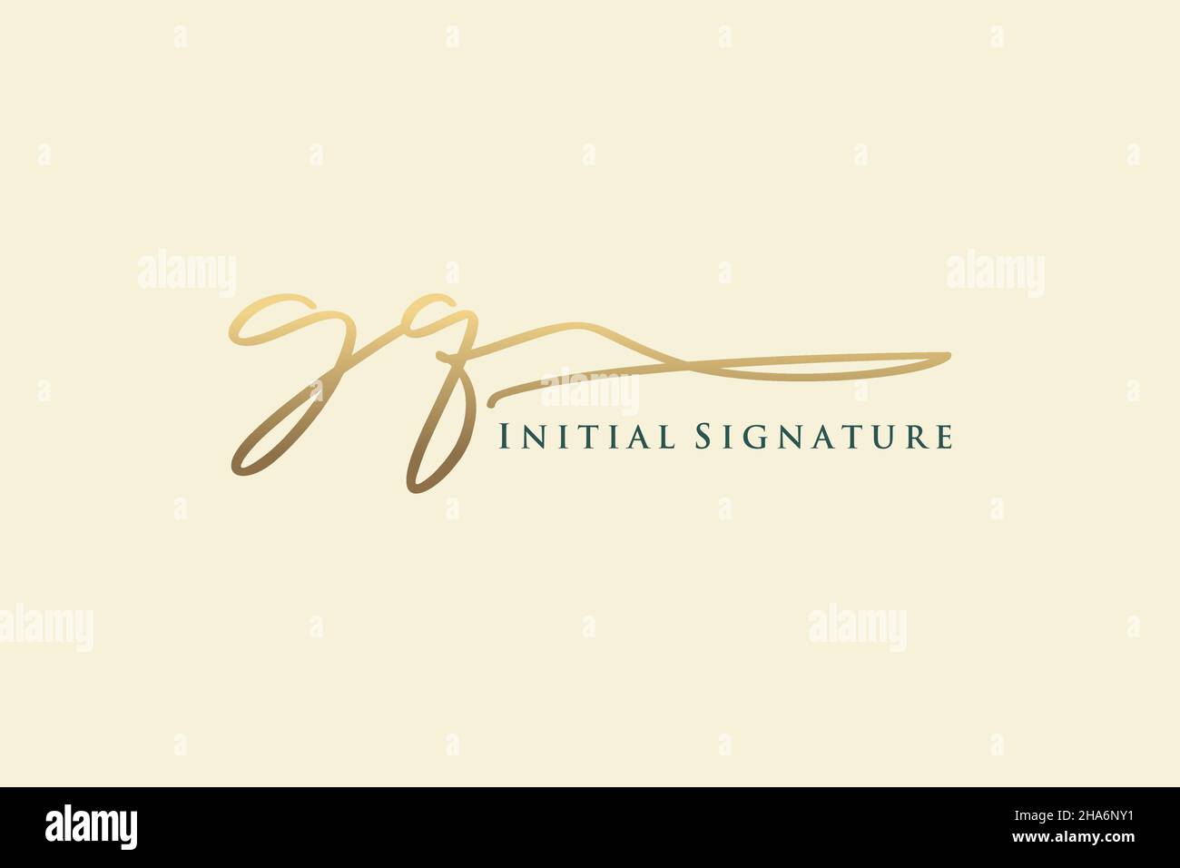 GQ Letter Signature Logo Template elegant design logo. Hand drawn ...