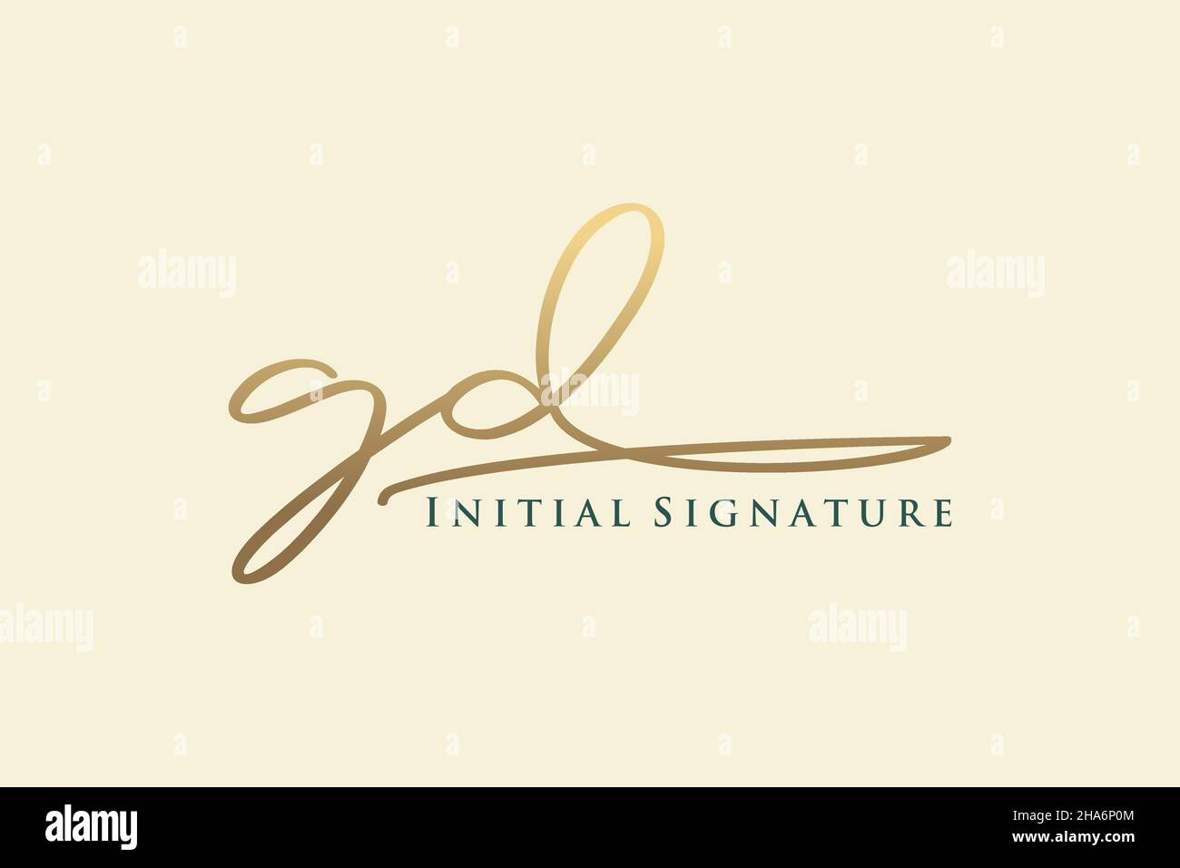 GD Letter Signature Logo Template elegant design logo. Hand drawn Calligraphy lettering Vector illustration. Stock Vector