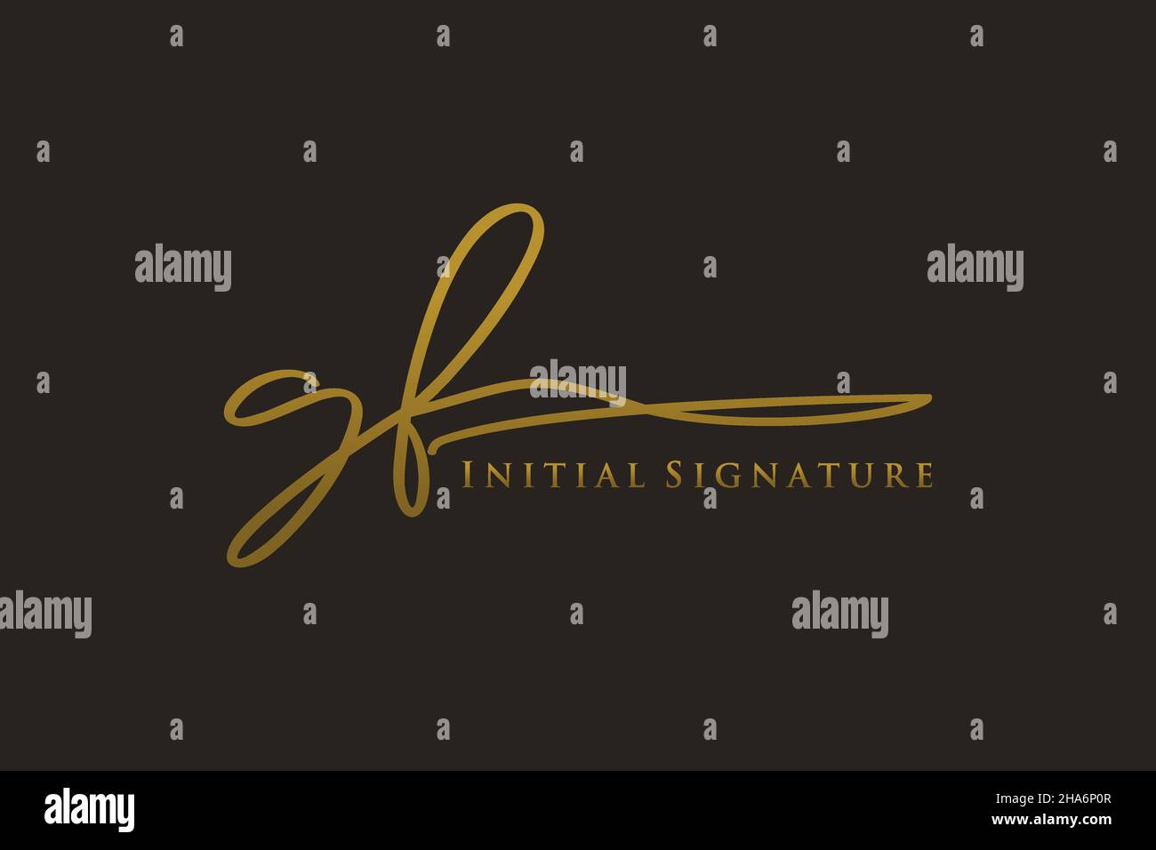 GF Letter Signature Logo Template elegant design logo. Hand drawn Calligraphy lettering Vector illustration. Stock Vector