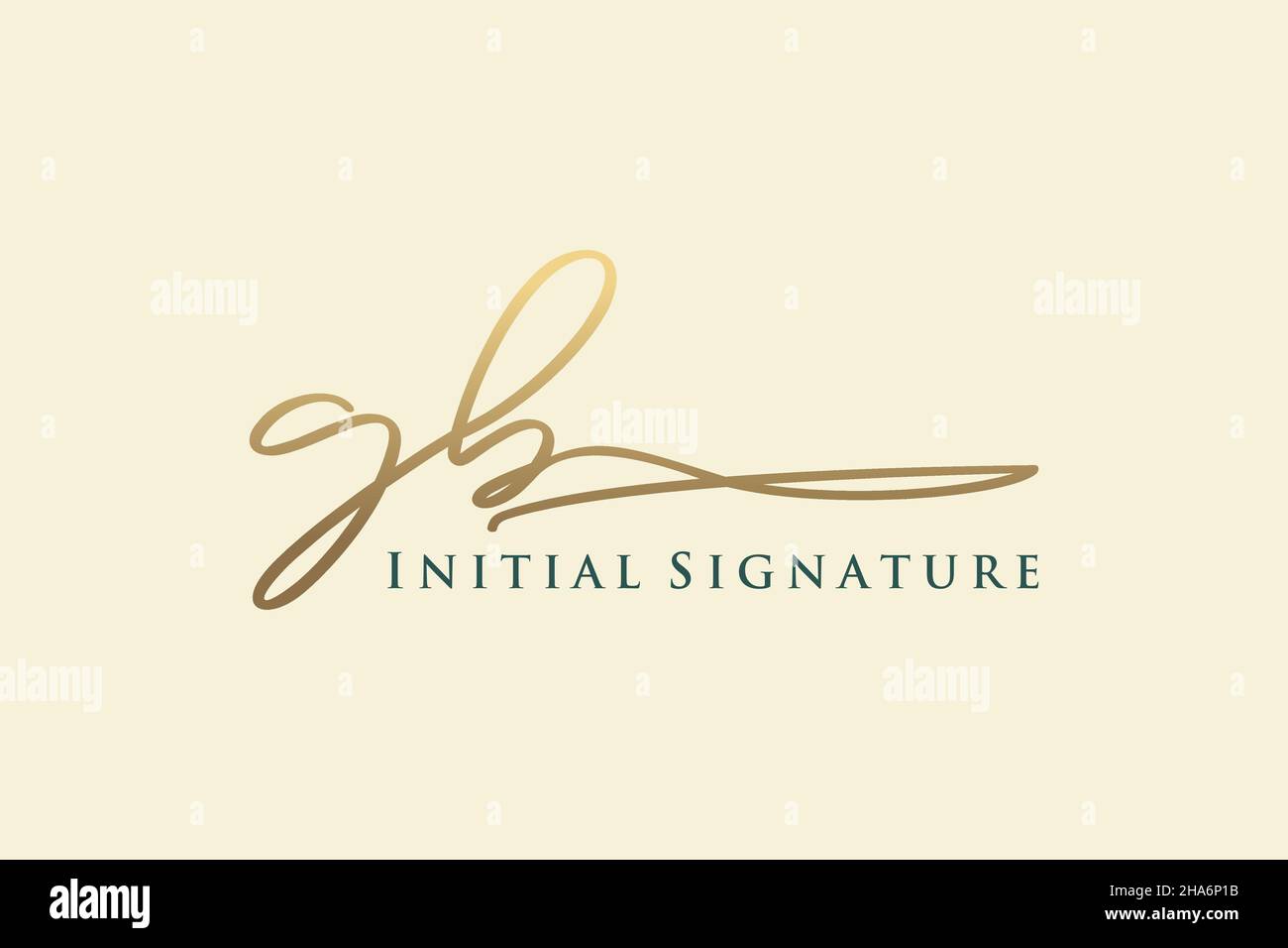 GB Letter Signature Logo Template elegant design logo. Hand drawn Calligraphy lettering Vector illustration. Stock Vector