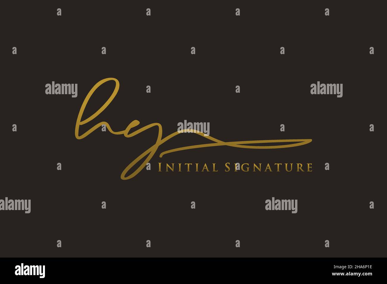 HY Letter Signature Logo Template elegant design logo. Hand drawn Calligraphy lettering Vector illustration. Stock Vector