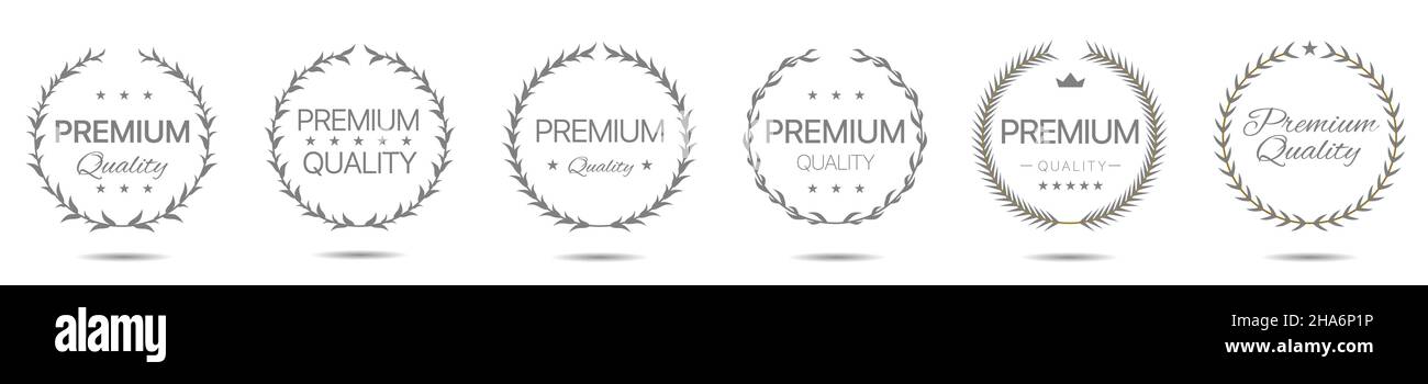 Premium quality grey laurel wreath label set Stock Vector Image & Art ...