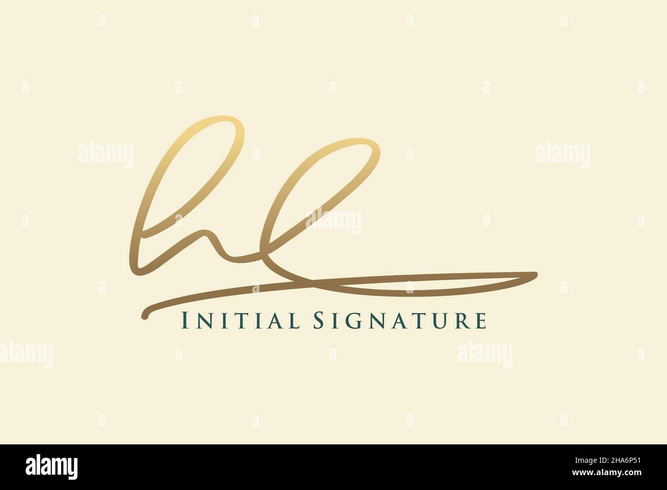 HL Letter Signature Logo Template elegant design logo. Hand drawn Calligraphy lettering Vector illustration. Stock Vector