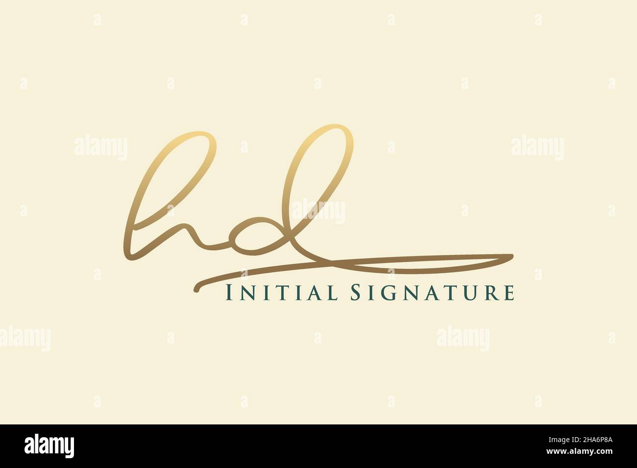 HD Letter Signature Logo Template elegant design logo. Hand drawn Calligraphy lettering Vector illustration. Stock Vector