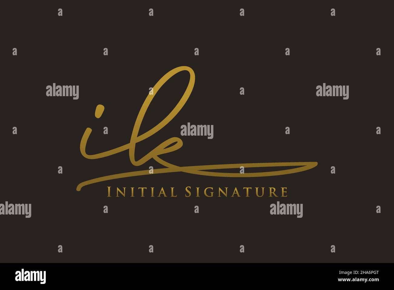 IK Letter Signature Logo Template elegant design logo. Hand drawn Calligraphy lettering Vector illustration. Stock Vector