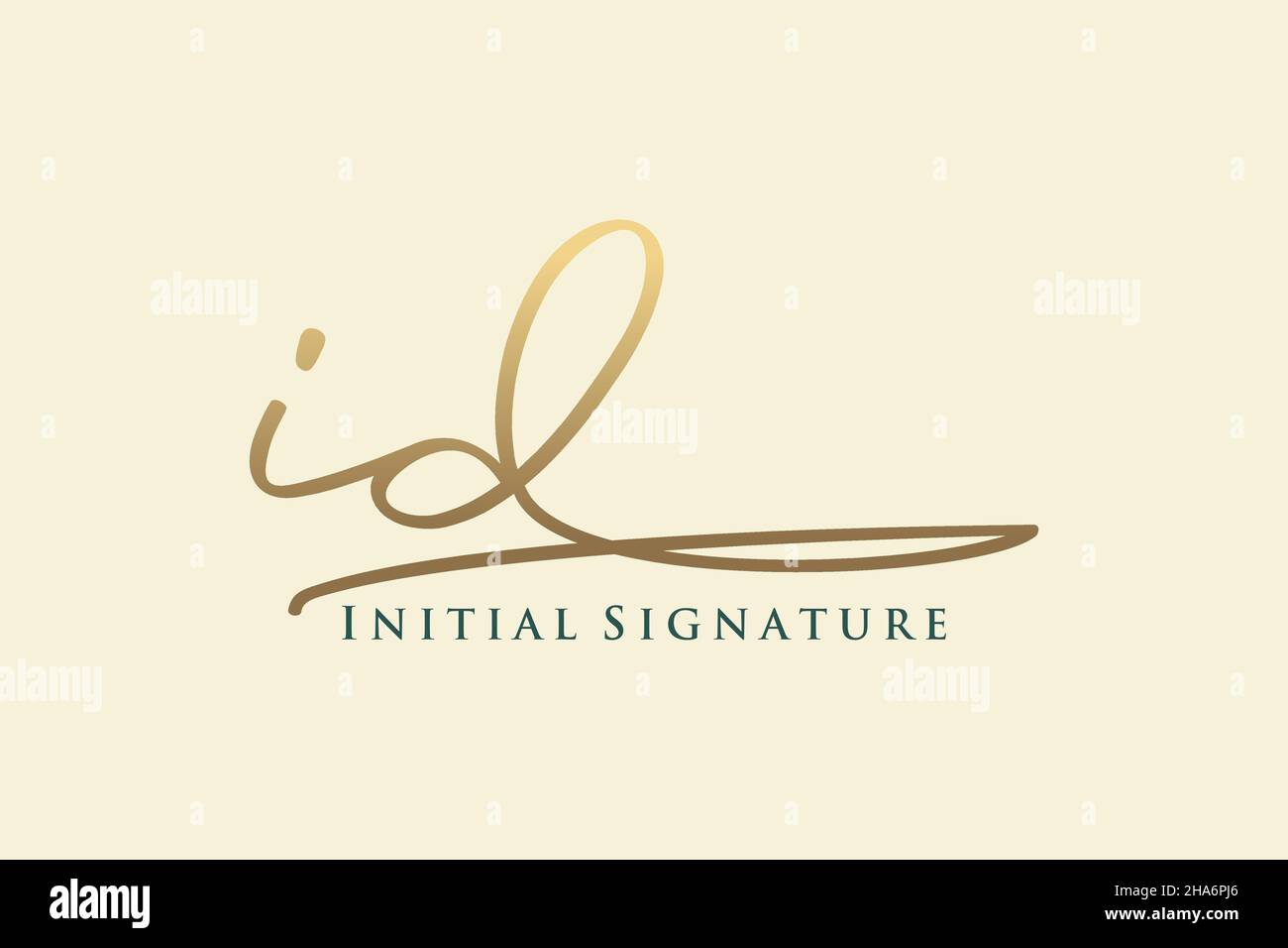 ID Letter Signature Logo Template elegant design logo. Hand drawn Calligraphy lettering Vector illustration. Stock Vector