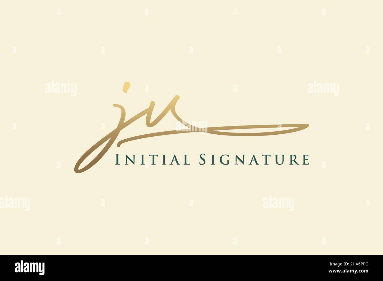 JV Letter Signature Logo Template elegant design logo. Hand drawn Calligraphy lettering Vector illustration. Stock Vector