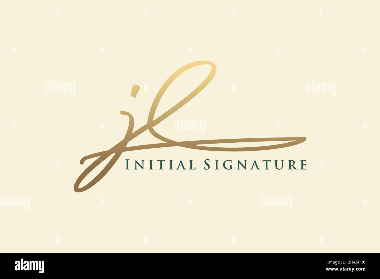 JL Letter Signature Logo Template elegant design logo. Hand drawn Calligraphy lettering Vector illustration. Stock Vector