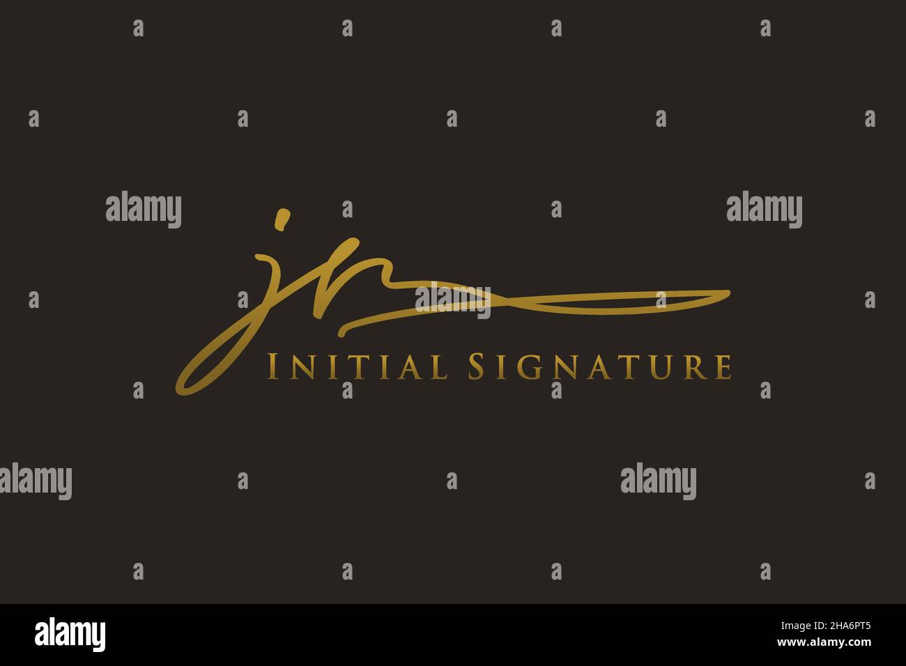 JR Letter Signature Logo Template elegant design logo. Hand drawn Calligraphy lettering Vector illustration. Stock Vector