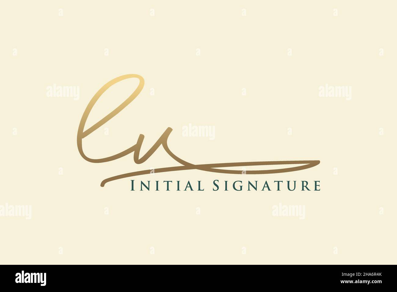 LV Letter Signature Logo Template elegant design logo. Hand drawn Calligraphy lettering Vector illustration. Stock Vector