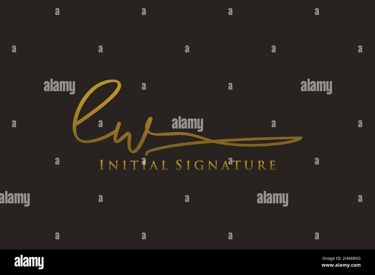 LW Letter Signature Logo Template elegant design logo. Hand drawn Calligraphy lettering Vector illustration. Stock Vector