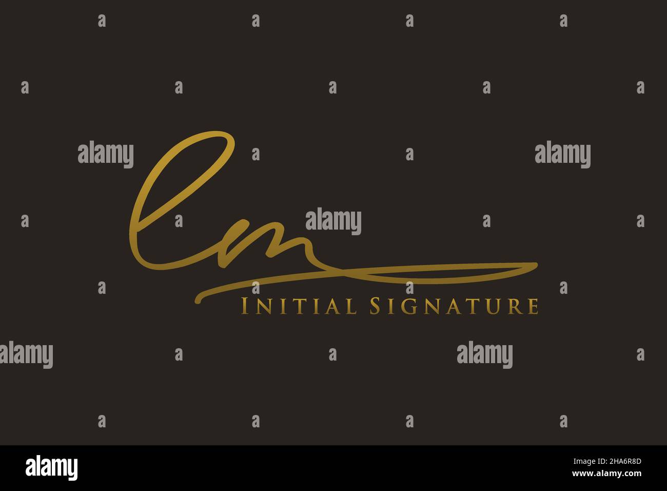 LM Letter Signature Logo Template elegant design logo. Hand drawn Calligraphy lettering Vector illustration. Stock Vector