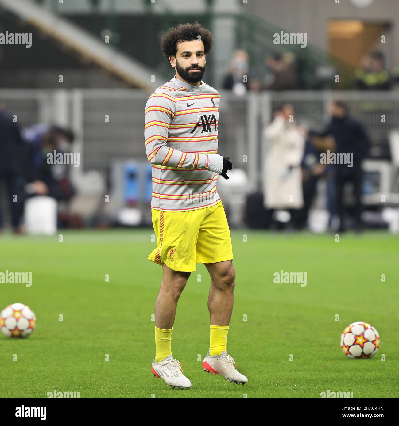 Italy 7th Dec 21 Italy Milan Dec 7 21 Mohamed Salah Liverpool Striker Passing Shots During Warm Up About Football Match Ac Milan Vs Liverpool Ucl 21 22 Matchday 6 San Siro Stadium