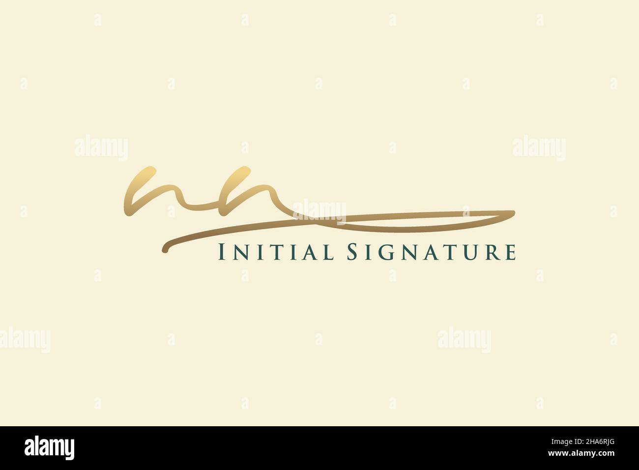 NN Letter Signature Logo Template elegant design logo. Hand drawn Calligraphy lettering Vector illustration. Stock Vector