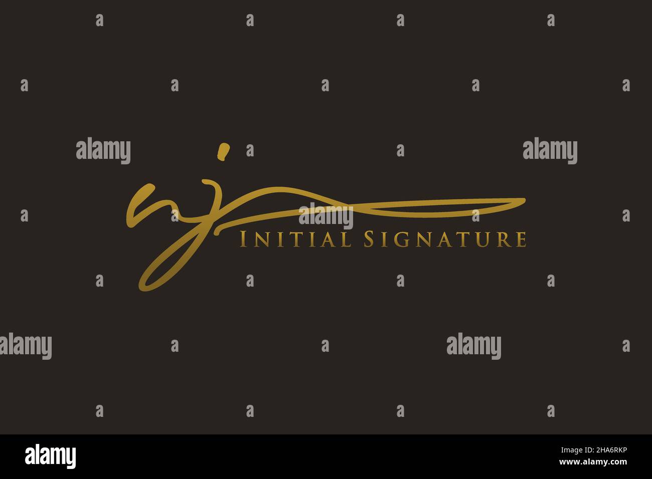 NJ Letter Signature Logo Template elegant design logo. Hand drawn Calligraphy lettering Vector illustration. Stock Vector